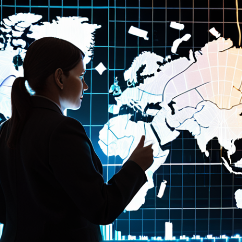 **Prompt:** A confident international trade professional, surrounded by subtle glowing data lines connecting them to a global map. Abstract visuals like perfectly fitting puzzle pieces, a bridge spanning cultures, and a successful financial graph emerge from their silhouette, symbolizing unique contributions beyond language: problem-solving, cost savings, and strategic negotiation. Focus on empowerment, unique value, and global impact. High-quality, realistic, professional lighting, dynamic composition.