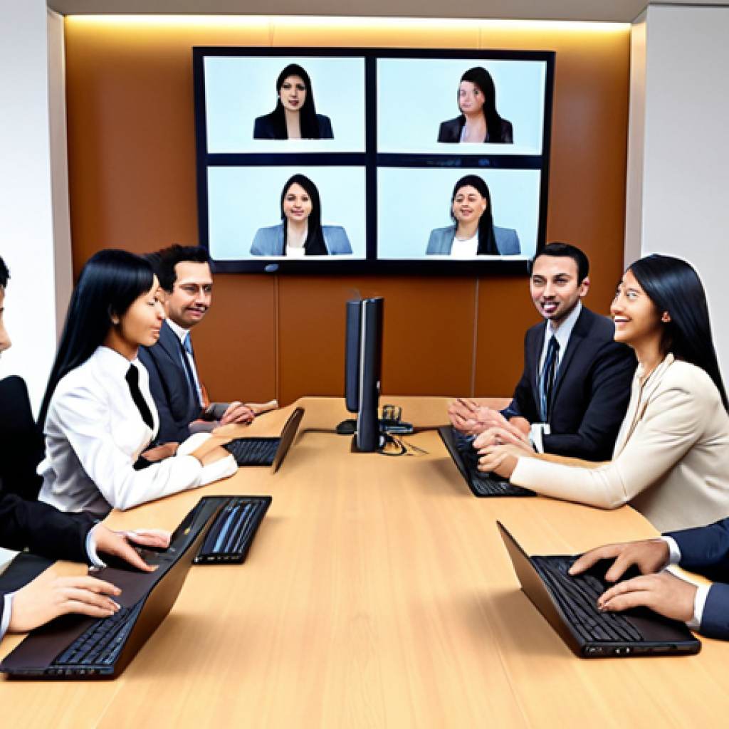 A diverse group of global business professionals (e.g., Asian, European, Middle Eastern) engaged in a successful, harmonious video conference. The scene emphasizes mutual understanding and trust building despite cultural differences, with a metaphorical "bridge" of clear communication connecting their screens. Subtle body language shows rapport, and the atmosphere is collaborative and bright. Modern, professional office setting. Highly detailed, realistic, corporate photography style, emphasizing global connection and partnership.