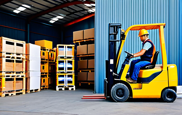 무역영어 필기 시험 예상 문제 분석 - **Image Prompt for EXW (Ex Works):**
    A bright, clean industrial warehouse or factory loading bay...