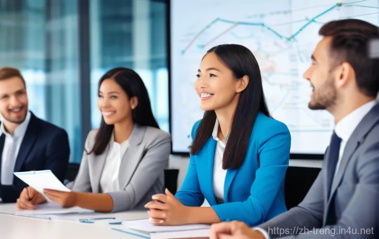 무역영어 자격증과 비즈니스 윤리 학습 - **Prompt 1: Global Business Communication Excellence**
    "A vibrant, high-energy scene in a modern...