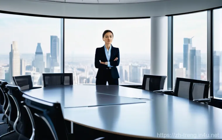 무역영어 자격증으로 전문성 확보 - **Prompt:** A confident and articulate female professional, dressed in a sharp, modern business suit...