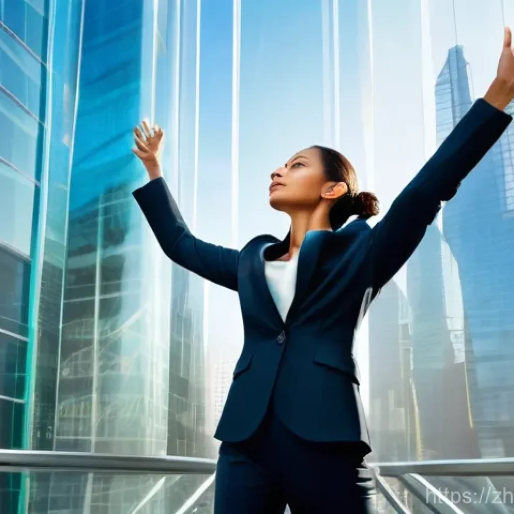 무역영어 자격증 취득 후 경력 발전 사례 - **Image Prompt: Breaking Through the Glass Ceiling**
    A diverse professional woman, dressed in a ...
