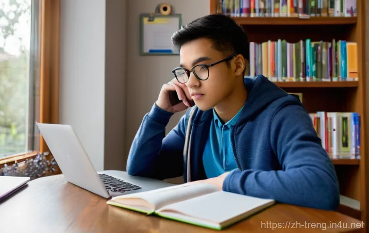 무역영어 필기시험 대비 완벽한 준비법 - **Prompt:** A young adult student, gender-neutral, in their early twenties, deeply immersed in study...