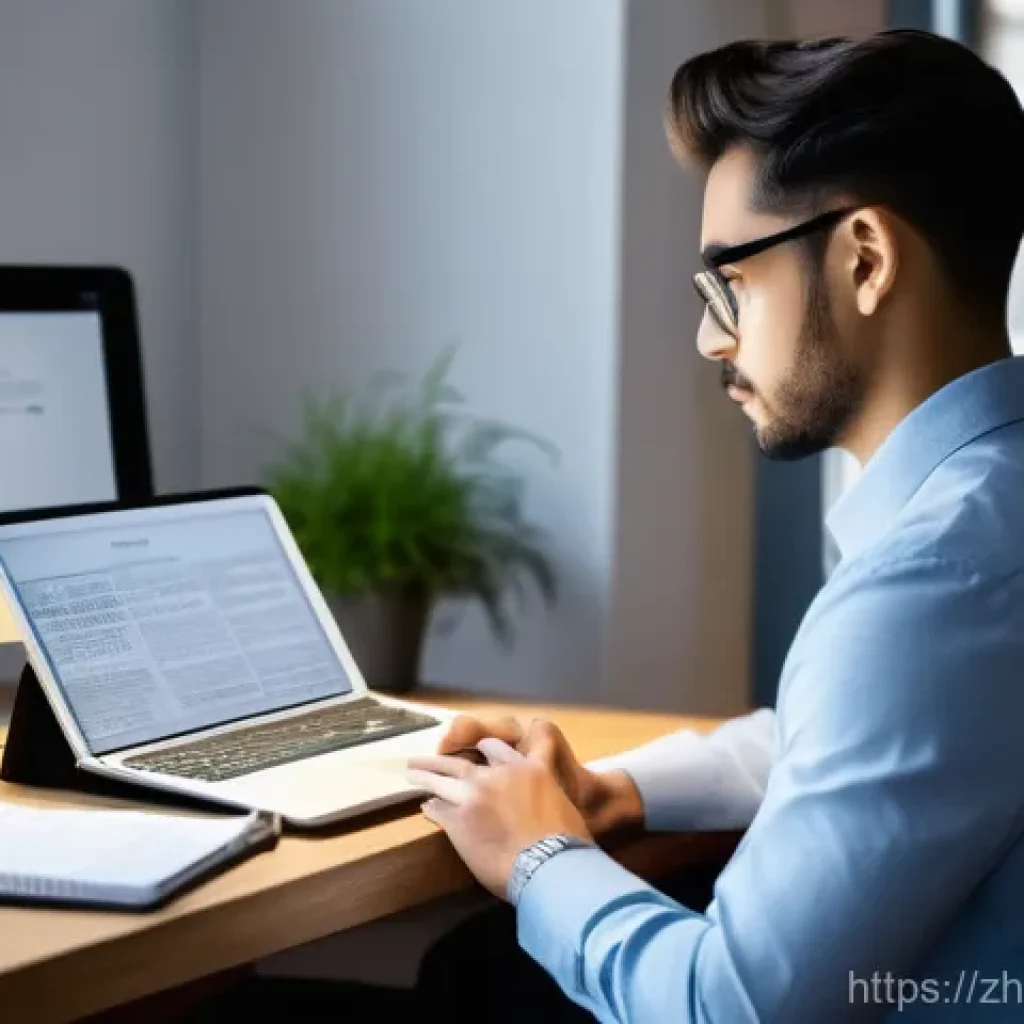 무역영어 학습에서 필요한 자료 준비 - A focused young professional, of diverse background, sitting at a modern desk in a well-lit home off...