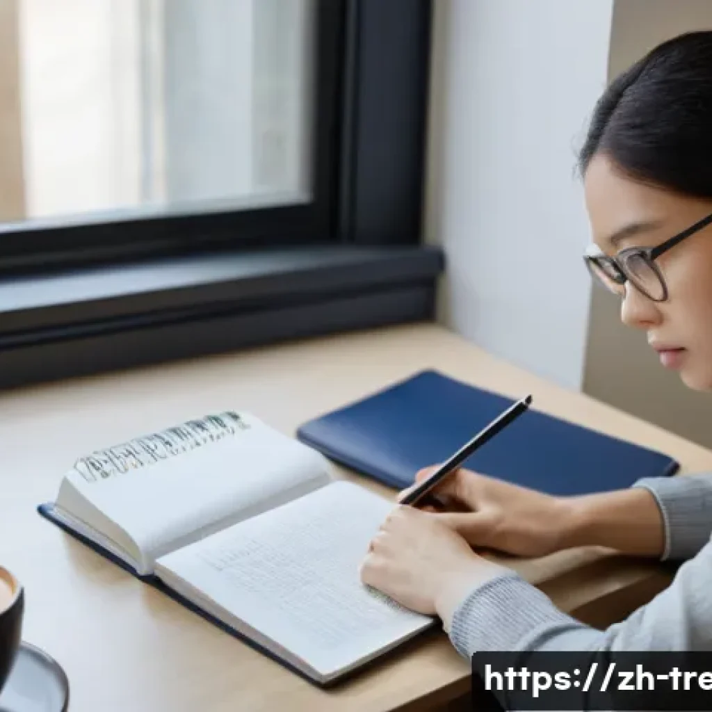 무역영어 시험 준비를 위한 단기 학습법 - **Prompt:** A diligent young professional, female, in her late 20s, with a focused and determined ex...