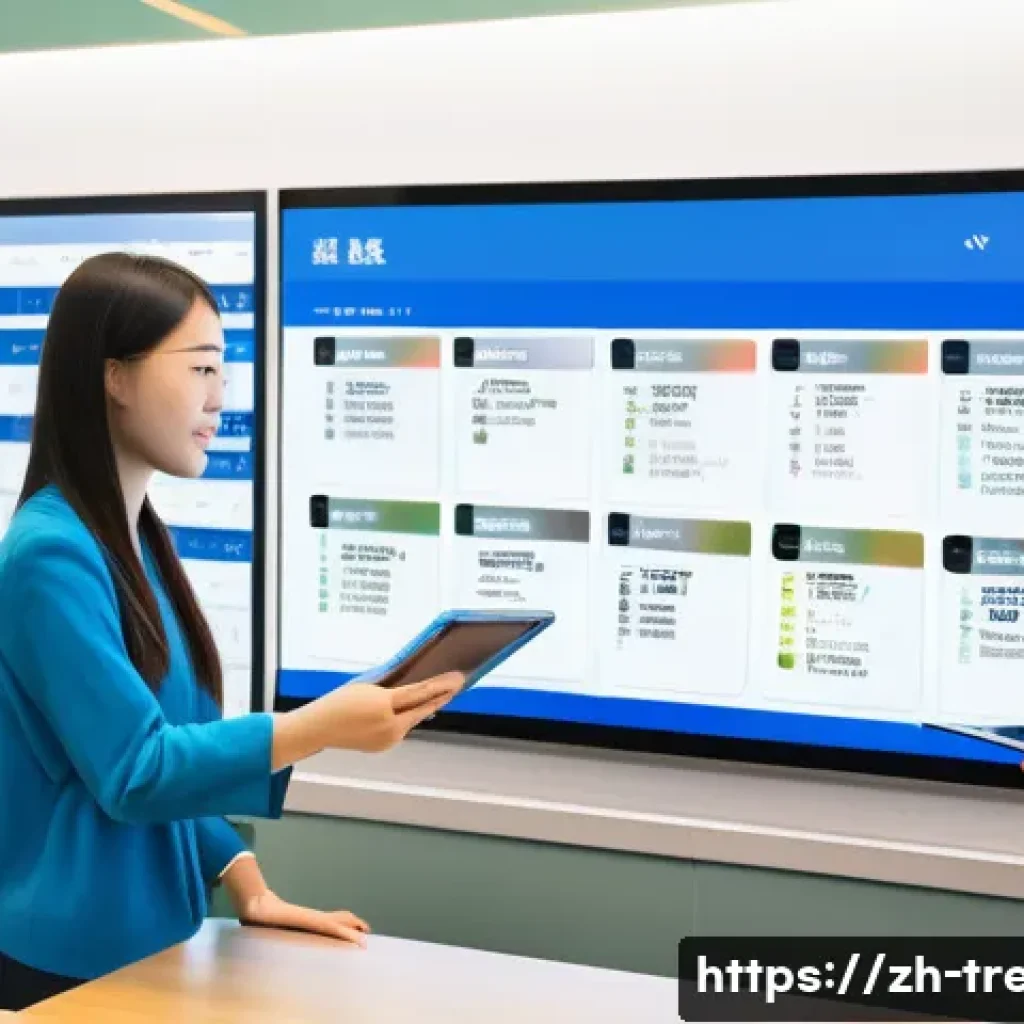 무역영어 시험 대비로 향상된 문제 해결 능력 - A modern business classroom scene in a Chinese university setting, featuring a diverse group of youn...