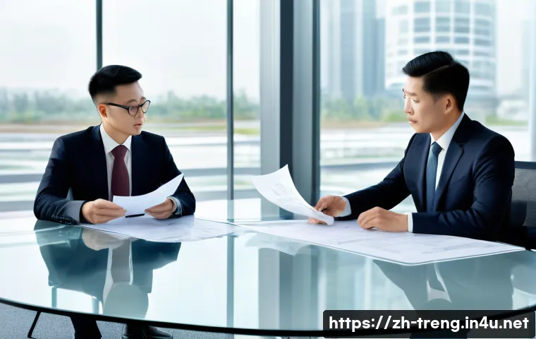 무역영어를 활용한 국제 무역 사례 분석 - A professional international trade contract negotiation scene in a modern office, showing two busine...