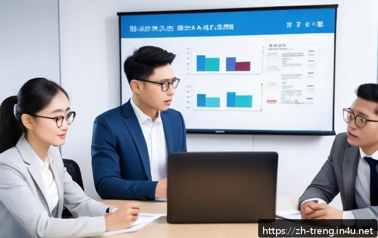 무역영어 학습 자료의 효율적 제작과 활용 사례 - A modern office scene showing a diverse group of young Asian professionals engaging in a business En...